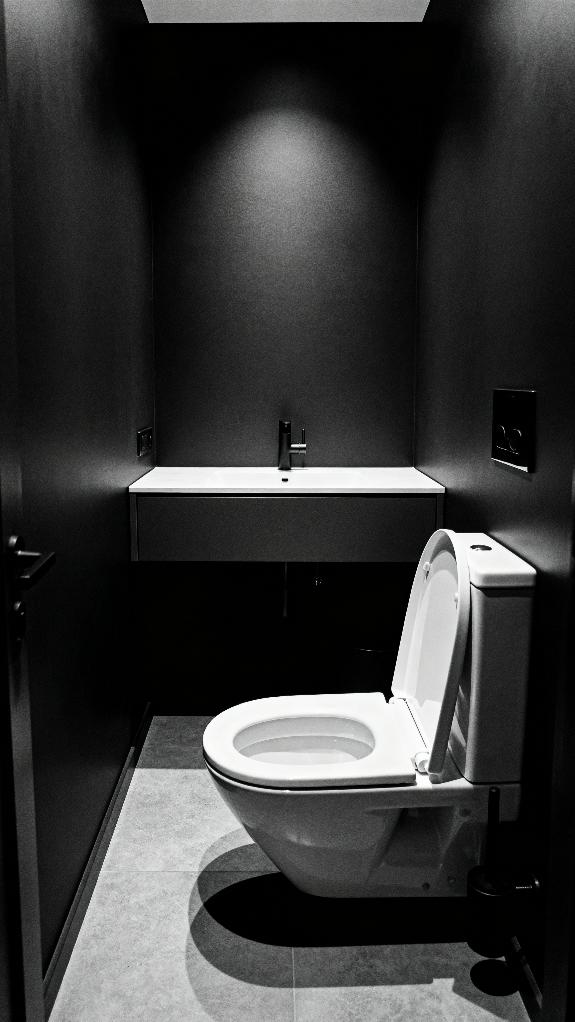 dark walls sleek fixtures