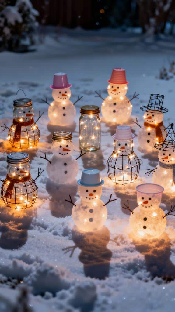diy illuminated snowman decorations