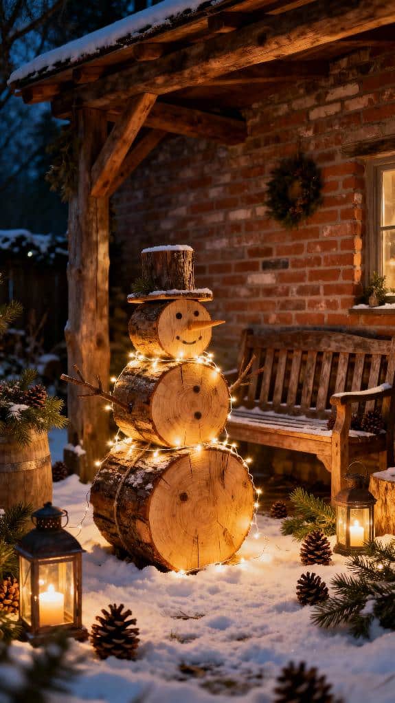 diy rustic wooden snowman