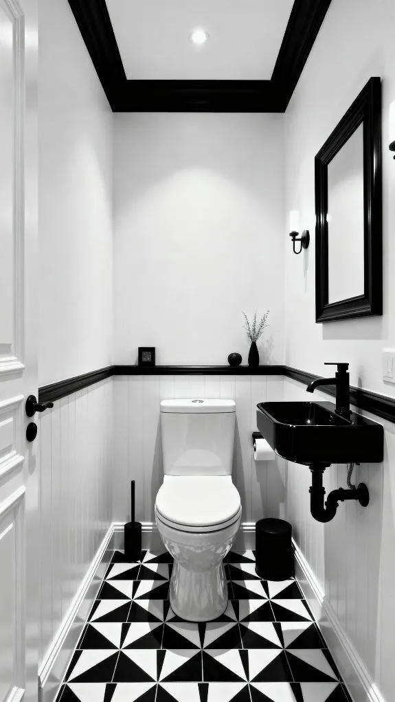 elegant black and white bathroom design
