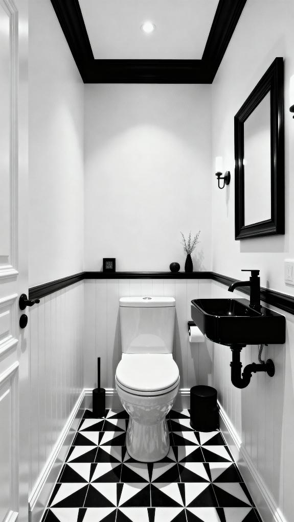 elegant black and white bathroom design