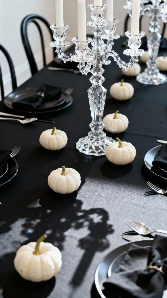 elegant black table centerpiece