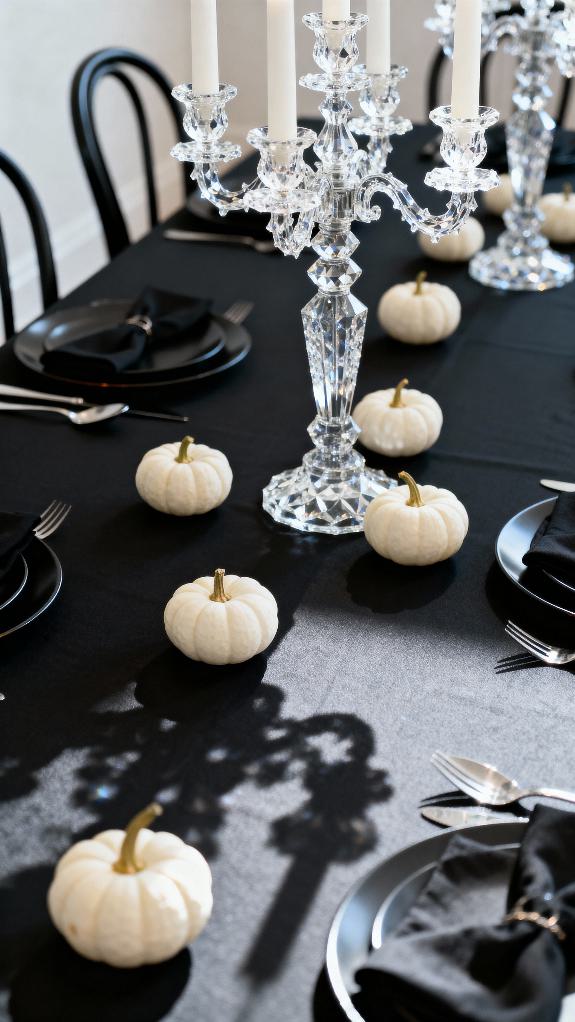 elegant black table centerpiece