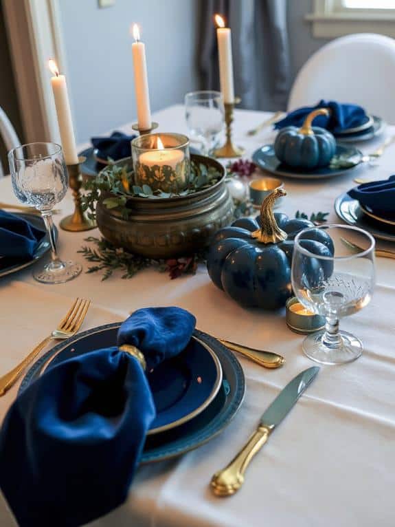 elegant blue table decor