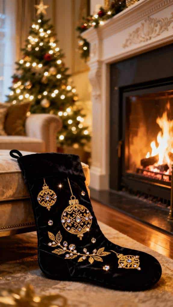elegant festive velvet stocking