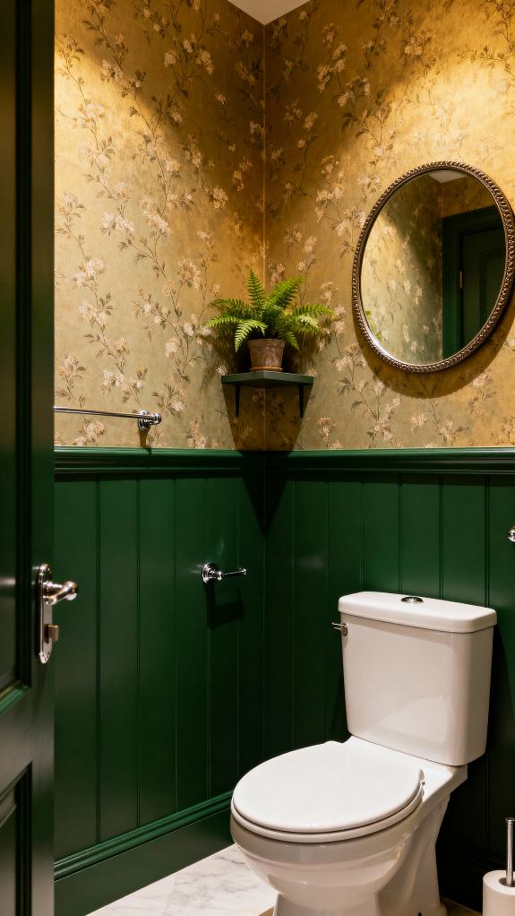 elegant green wainscoting decor