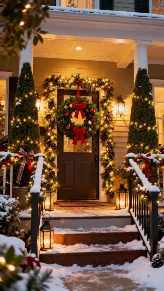 elegant holiday porch decor
