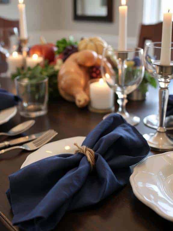 elegant indigo napkins display