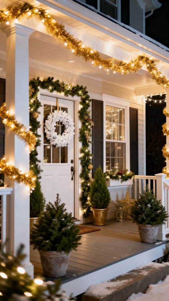 elegant porch holiday decor