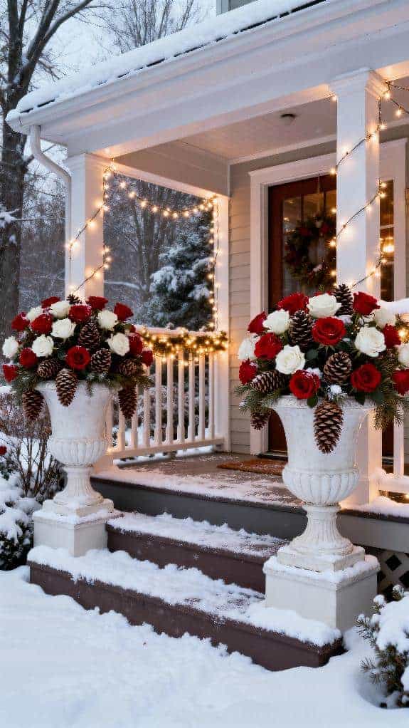 elegant snowy entryway decor