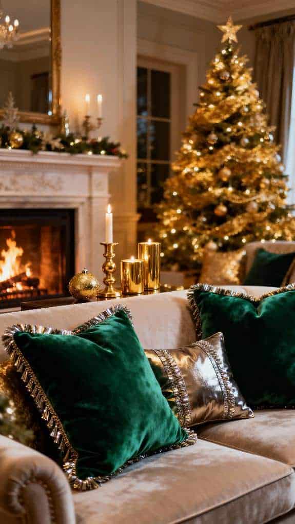 elegant velvet emerald cushions