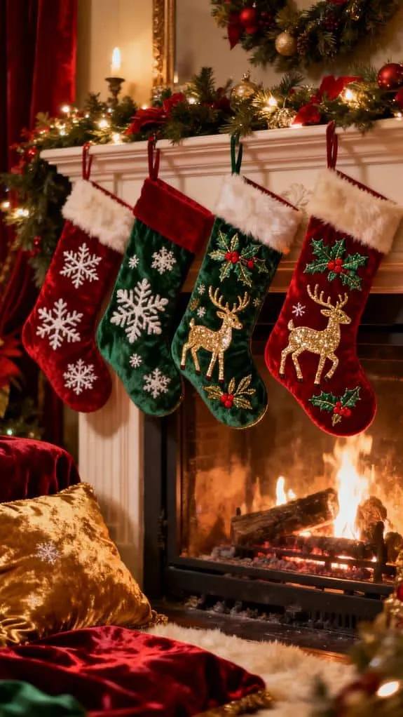 embroidered christmas stockings ideas