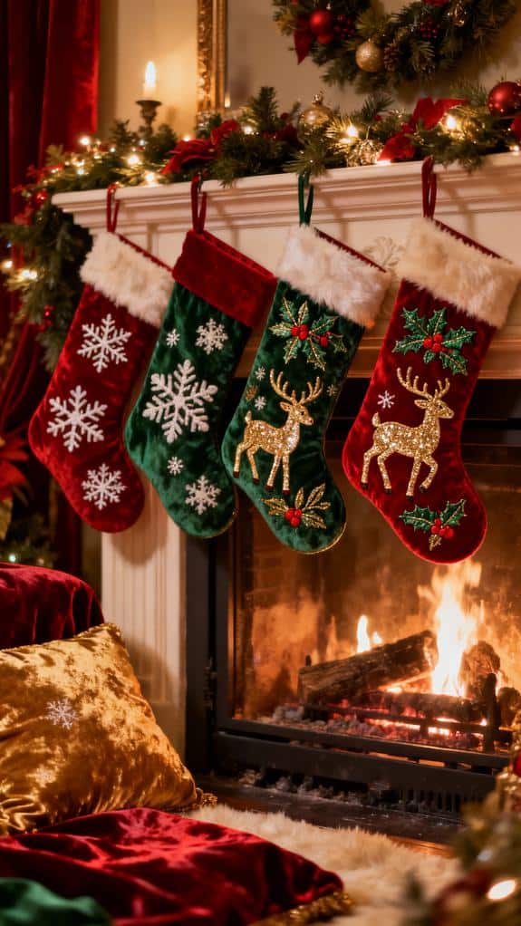 embroidered christmas stockings ideas