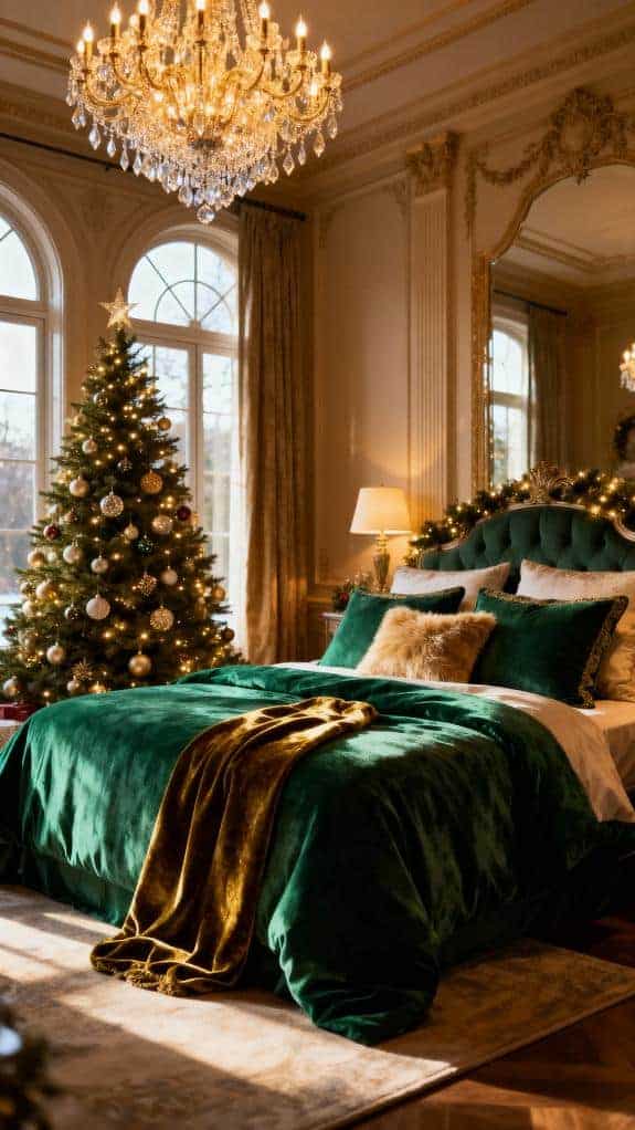 emerald holiday bedroom decor