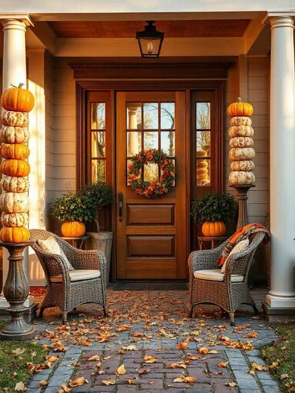 fall pumpkin topiary decor