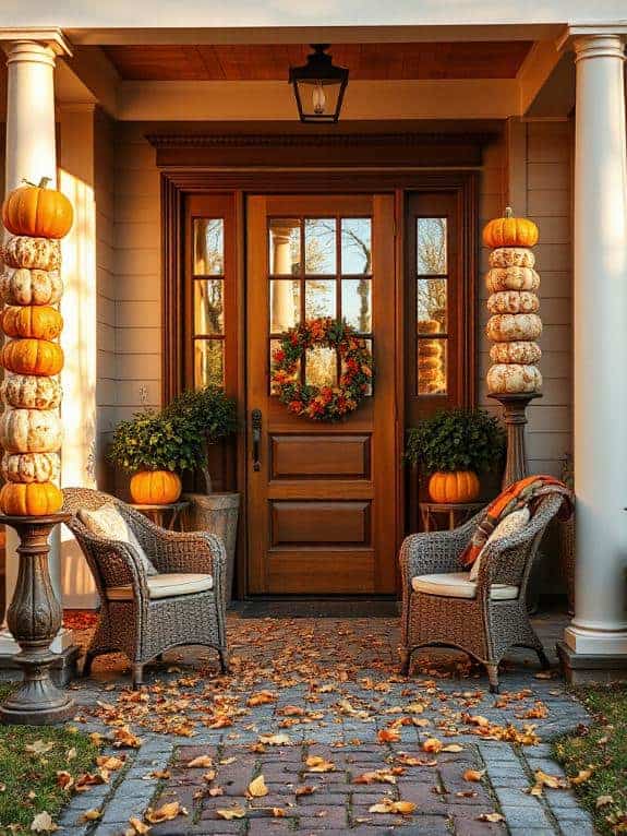 fall pumpkin topiary decor