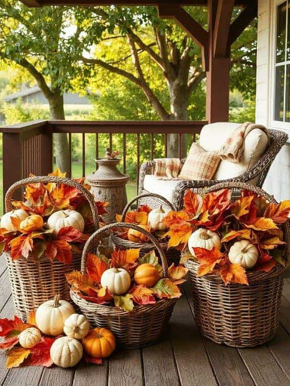 fall wicker basket decor