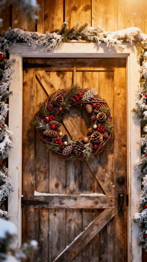 festive barn door decoration