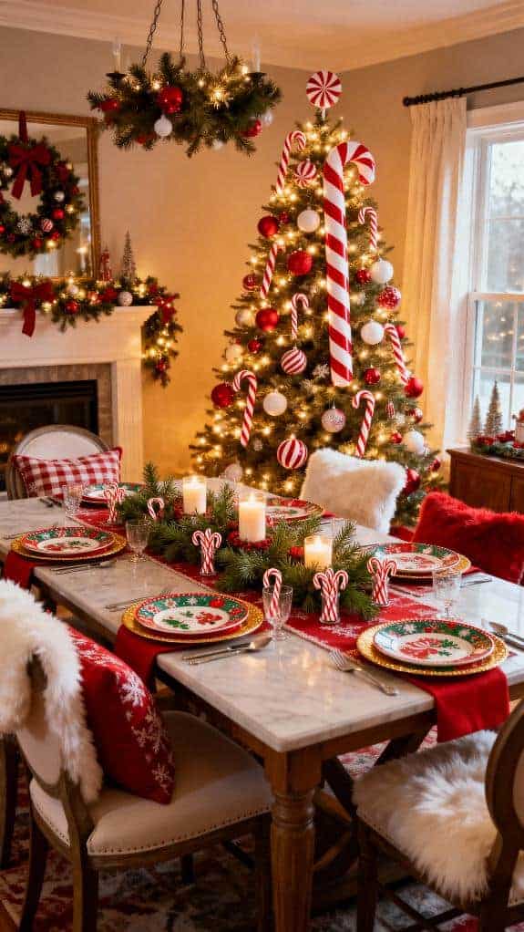 festive candy cane decor