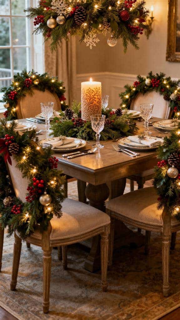 festive chair garland decorations