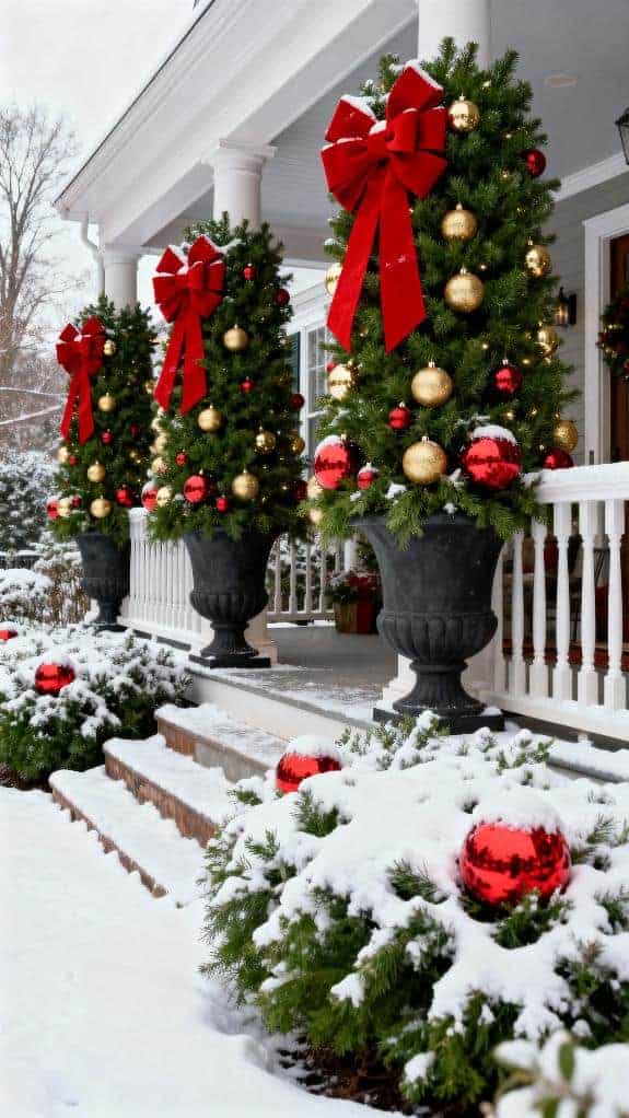 festive evergreen planter decor