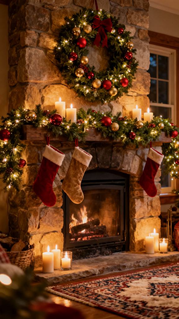 festive fireplace decoration ideas