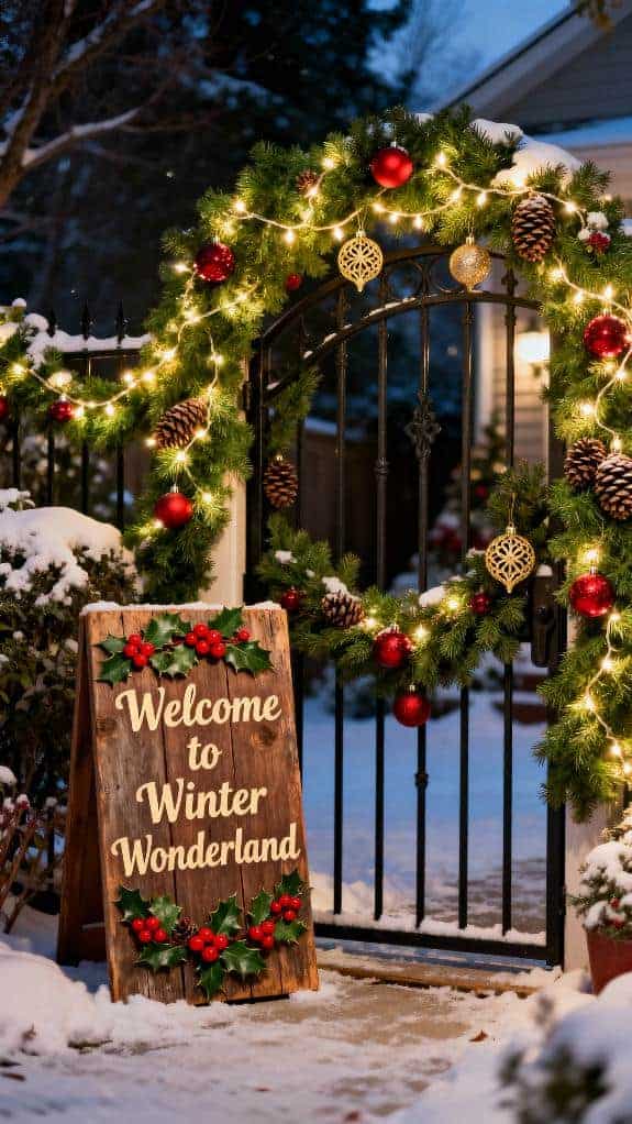 festive front gate decor