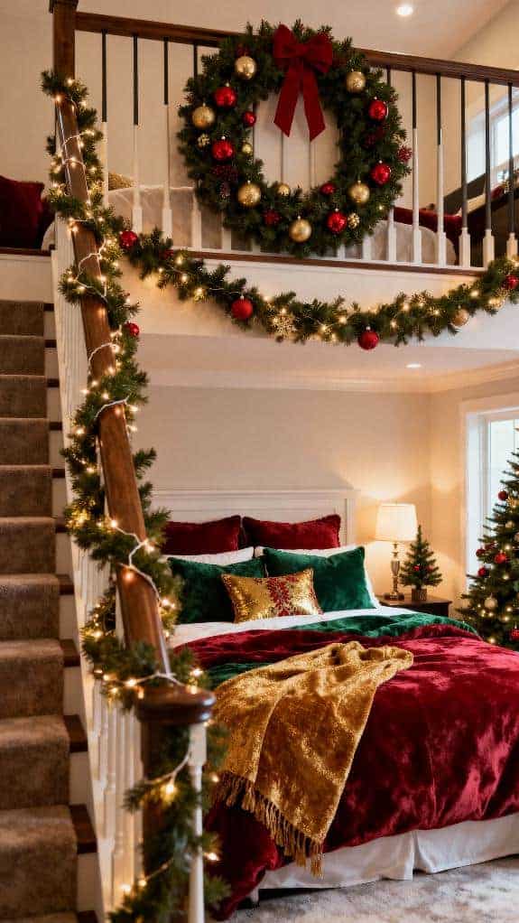 festive garland and wreath