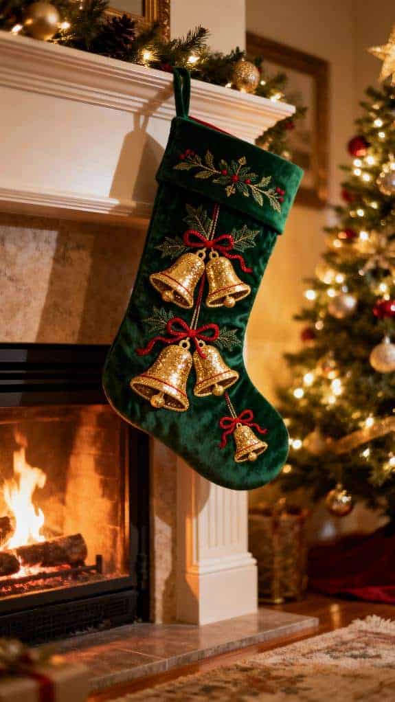 festive green stocking decorations