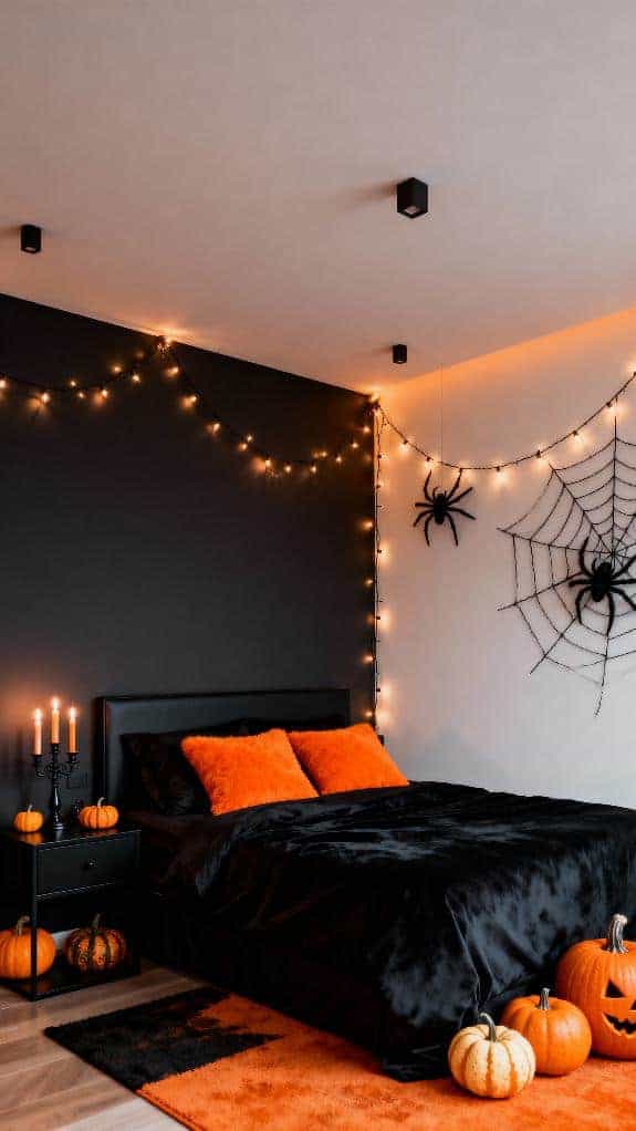 festive halloween bedroom decor