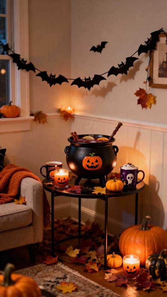festive halloween coffee corner