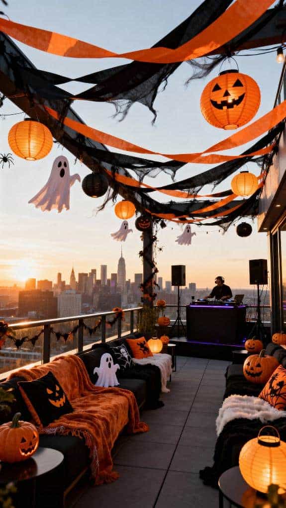 festive halloween rooftop party