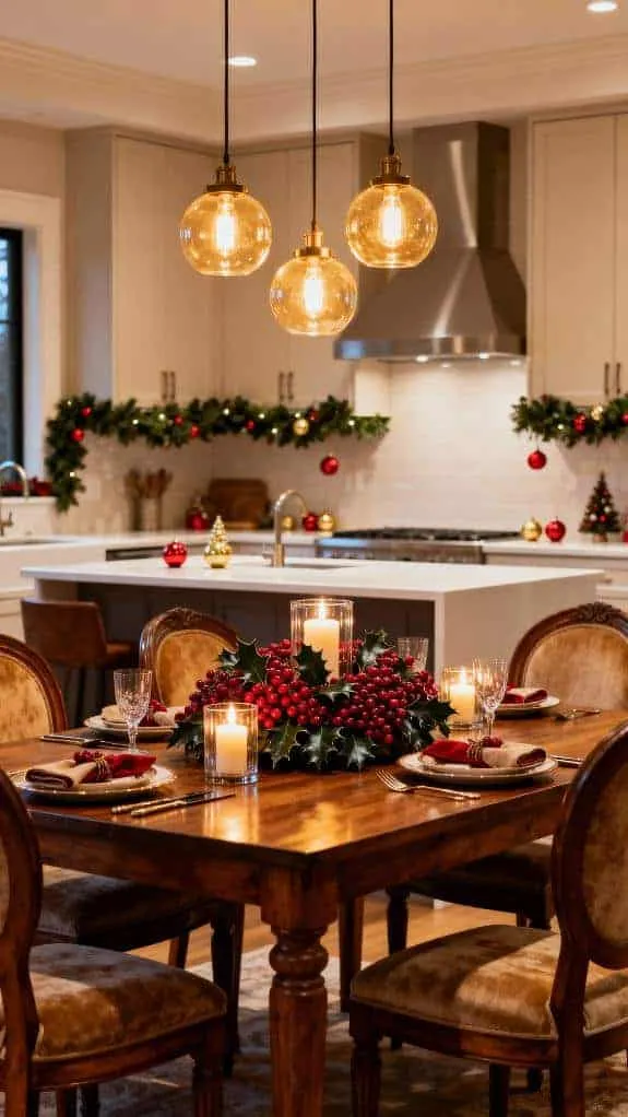 festive kitchen dining setup