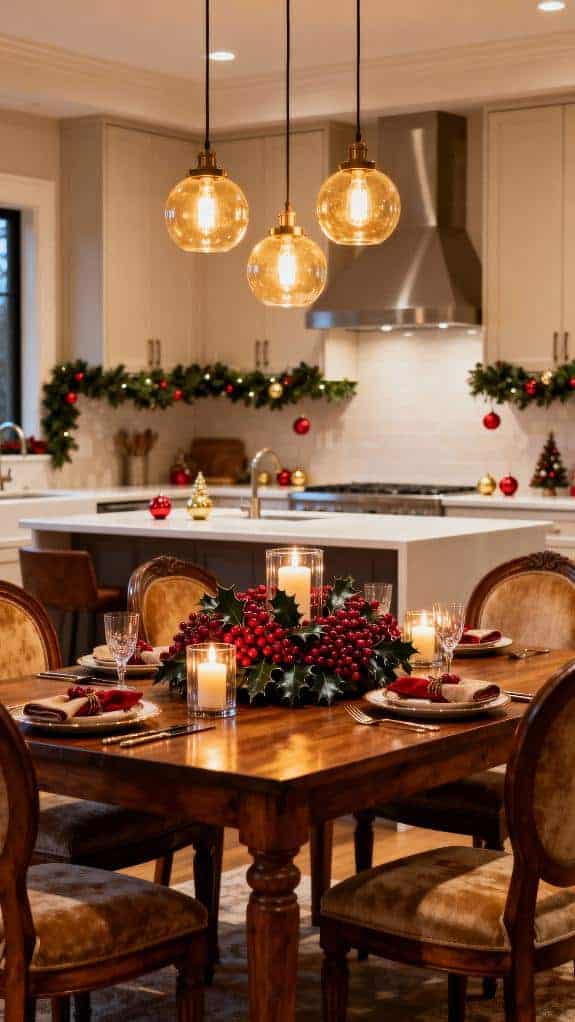 festive kitchen dining setup