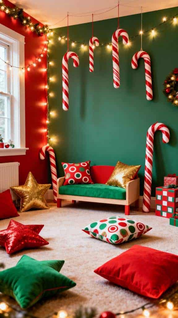 festive playroom with cushions