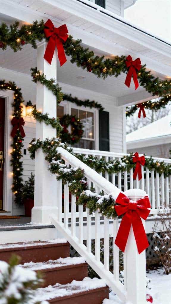 festive porch winter decor