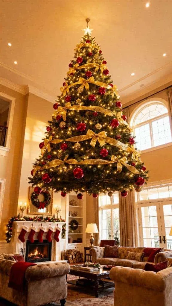 festive red and gold