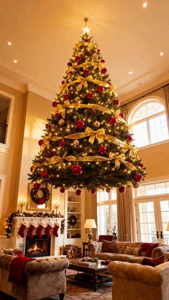 festive red and gold