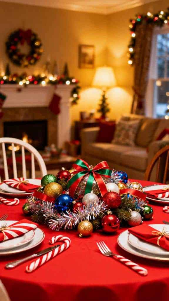festive red table setting
