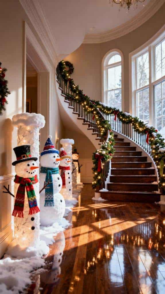 festive snowman pillar decorations