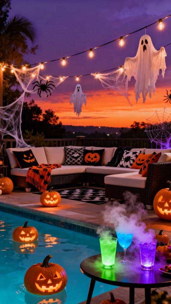 floating pumpkins and cocktails