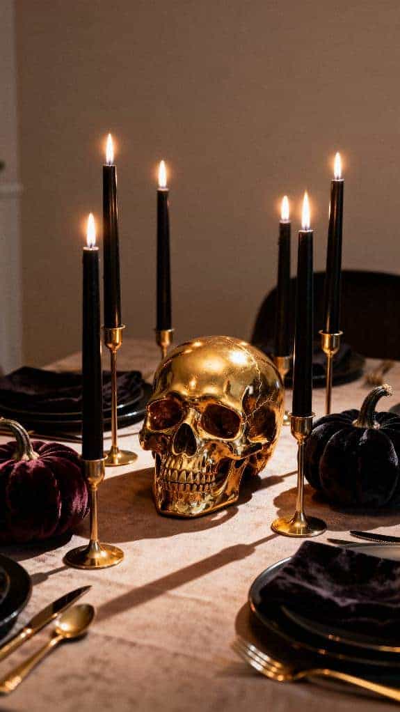 glamorous halloween table decor