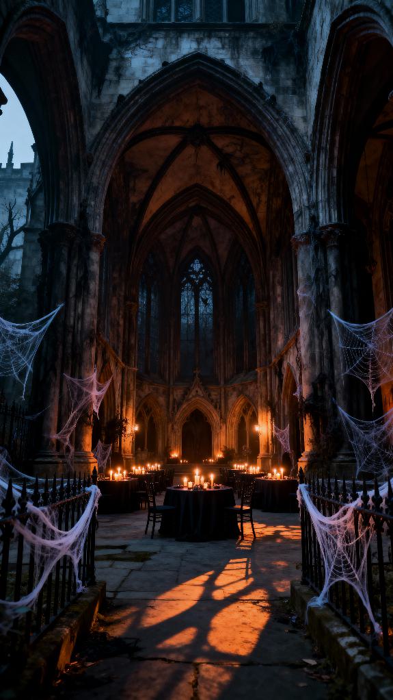 gothic halloween courtyard decor