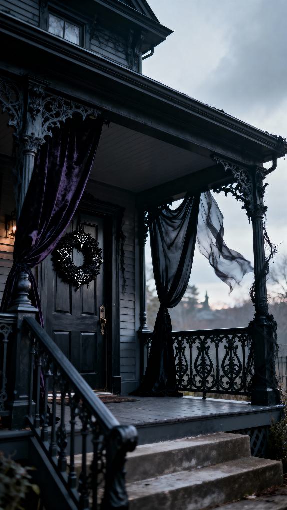 gothic halloween porch decor