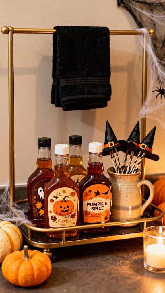 halloween themed coffee cart setup