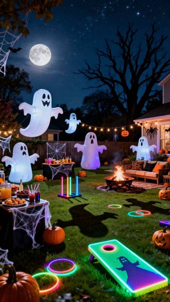 halloween yard festivities setup