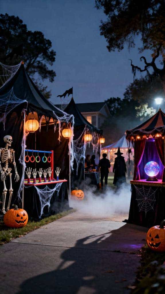 haunted carnival driveway setup