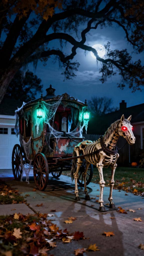 haunted carriage and skeletons