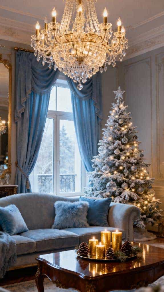 holiday glamour in living room