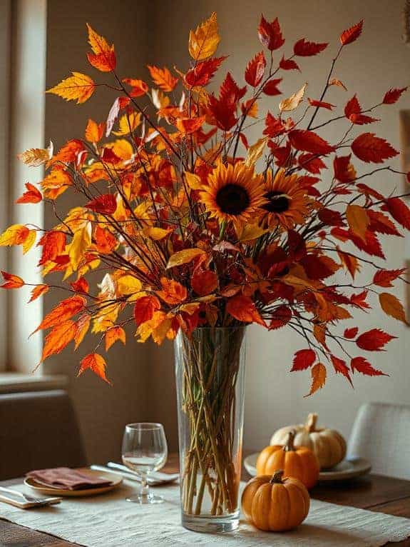 layered fall branches vase